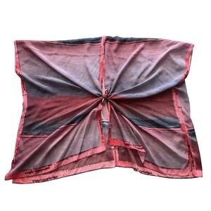 Cocoon House NWT 100% Silk Red Blue Purple Handpainted Shawl Wrap Ruana One Size